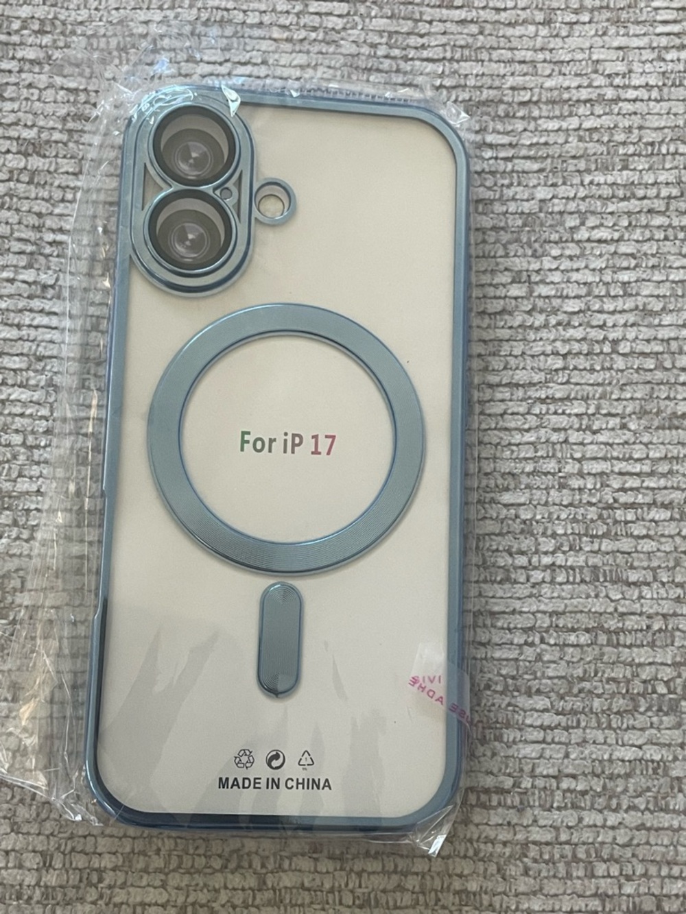 Blue Magnetic TPU transparent soft mobile phone case iPhone 17